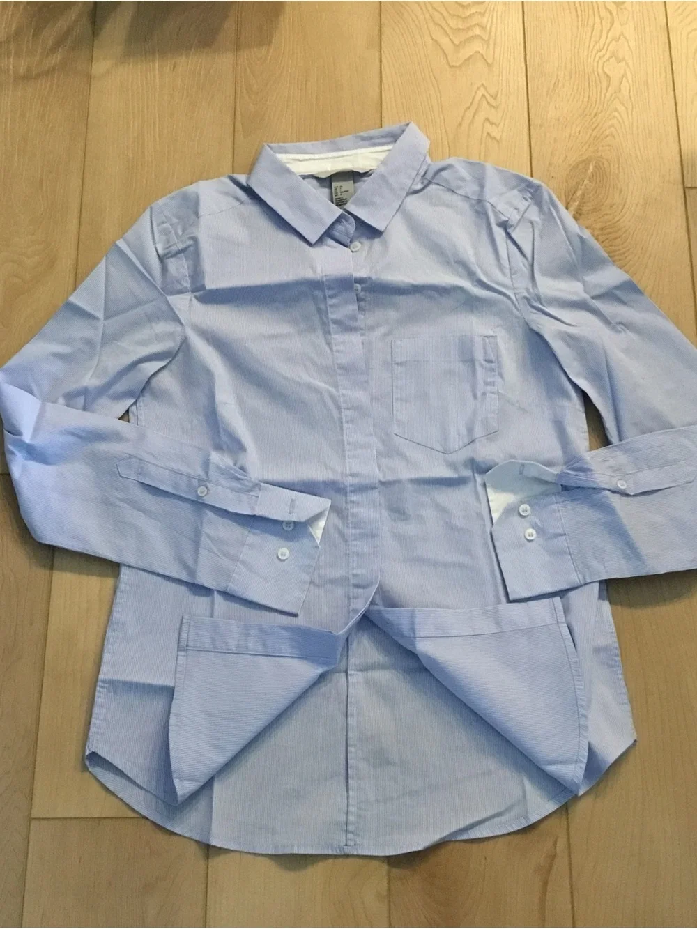 Light Blue Striped Button-Up Shirt - Classic Style - Picture 13 of 16